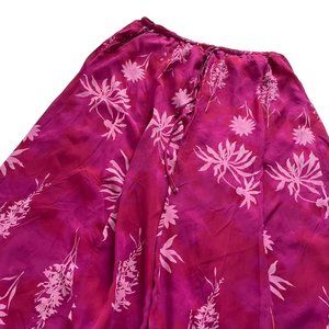 Vtg Carole Little Maxi Skirt 16 (XL / 1X) Magenta Purple Pink Floral Bohemian